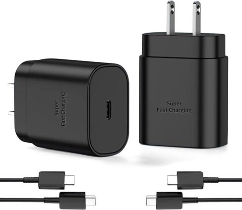 Super Fast Charger Type C, 2 Pack 25W USB C Fast Charger for Samsung Galaxy S22 Ultra/S22/S22+/S23 Ultra/S23/S21 Ultra//Note 20/Note 10/A53 in Saudi Arabia