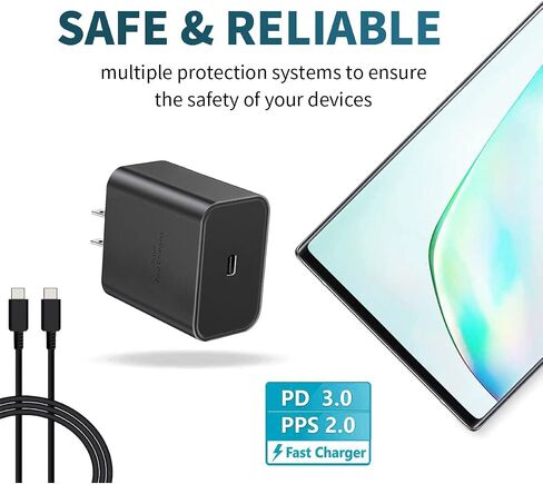 Super Fast Charger Type C, 2 Pack 25W USB C Fast Charger for Samsung Galaxy S22 Ultra/S22/S22+/S23 Ultra/S23/S21 Ultra//Note 20/Note 10/A53 in Saudi Arabia