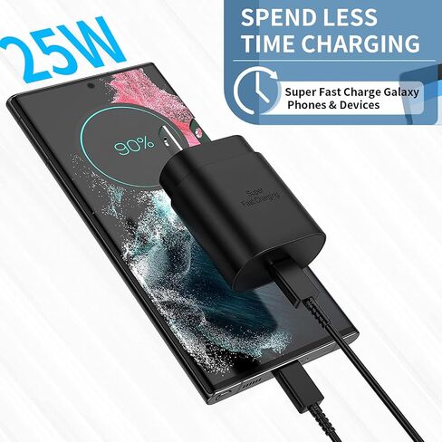 Super Fast Charger Type C, 2 Pack 25W USB C Fast Charger for Samsung Galaxy S22 Ultra/S22/S22+/S23 Ultra/S23/S21 Ultra//Note 20/Note 10/A53 in Saudi Arabia