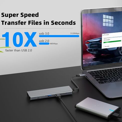 Tiergrade USB C Hub, 9 in 1 Type C Hub Multiport Adapter with 4K HDMI, 100W PD, 2*USB 3.0, 2*USB 2.0, Type C for Chromebook in Kuwait