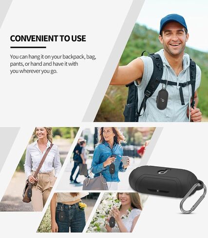 for Soundcore by Anker V30i Case Cover, Soft Silicone Protective Portable Scratch Shock Resistant Logo Visible Design Cover Compatible with Anker V30i Charging Case with Carabiner(Black) in Saudi Arabia