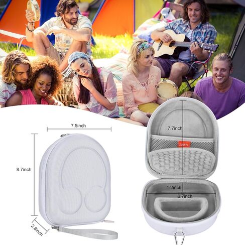 جراب صلب من مادة EVA لهاتف Sony WH-CH510/WH-CH520/JBL Tune 510BT/500BT/ Live400BT سماعات رأس لاسلكية بخاصية الغاء الضوضاء، حقيبة تخزين ممتازة واقية للسفر (أبيض) in Kuwait