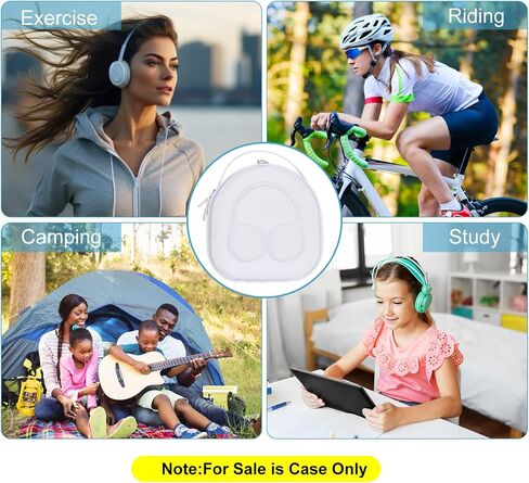 جراب صلب من مادة EVA لهاتف Sony WH-CH510/WH-CH520/JBL Tune 510BT/500BT/ Live400BT سماعات رأس لاسلكية بخاصية الغاء الضوضاء، حقيبة تخزين ممتازة واقية للسفر (أبيض) in Kuwait