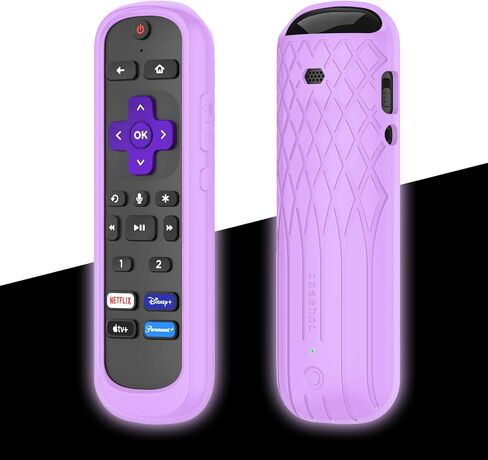 CaseBot Protective Case for Roku Voice Remote Pro, Lightweight Anti Slip Shockproof Silicone Cover for Roku Ultra 2022 Voice Remote Pro, Compatible with Headphone Jack, Black in Saudi Arabia