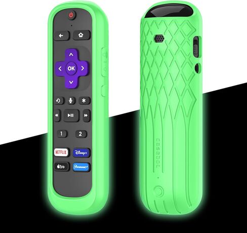 CaseBot Protective Case for Roku Voice Remote Pro, Lightweight Anti Slip Shockproof Silicone Cover for Roku Ultra 2022 Voice Remote Pro, Compatible with Headphone Jack, Black in Saudi Arabia