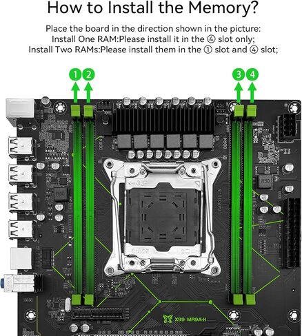 لوحة أم X99 للألعاب لمعالجات Intel Xeon E5 V3/V4 وCore i7، LGA 2011-3، DDR4، PCIe 3.0 جاهزة، Dual M.2، Gigabit LAN، USB 2.0، PS/2، SATA 3 جيجابت/ثانية، ATX، أبيض، MR9A، اللوحة الرئيسية للكمبيوتر in Kuwait