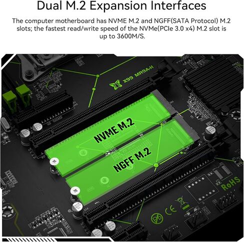 لوحة أم X99 للألعاب لمعالجات Intel Xeon E5 V3/V4 وCore i7، LGA 2011-3، DDR4، PCIe 3.0 جاهزة، Dual M.2، Gigabit LAN، USB 2.0، PS/2، SATA 3 جيجابت/ثانية، ATX، أبيض، MR9A، اللوحة الرئيسية للكمبيوتر in Kuwait
