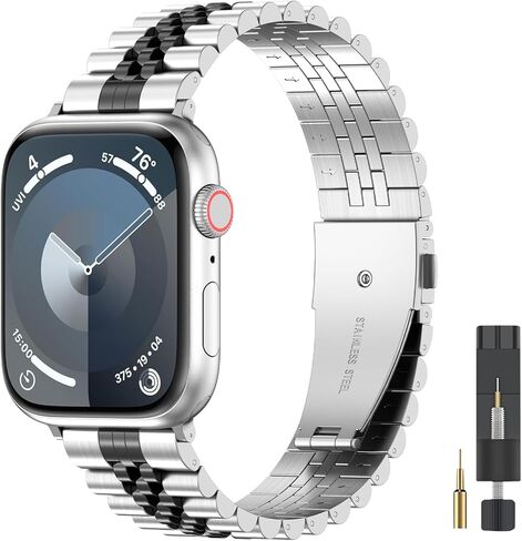 سوار ساعة ابل المتوافق 49 ملم 45 ملم 44 ملم 42 ملم 41 ملم 40 ملم 38 ملم، سوار iWatch شبكي معدني من الفولاذ المقاوم للصدأ لسلسلة ساعات ابل 9/8/7/6/5/4/3/2/1/SE/SE2 in Kuwait