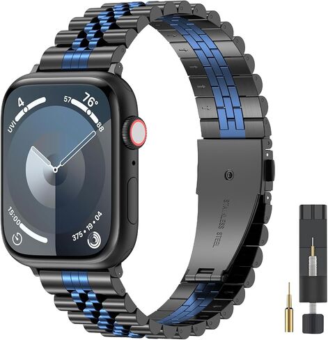 سوار ساعة ابل المتوافق 49 ملم 45 ملم 44 ملم 42 ملم 41 ملم 40 ملم 38 ملم، سوار iWatch شبكي معدني من الفولاذ المقاوم للصدأ لسلسلة ساعات ابل 9/8/7/6/5/4/3/2/1/SE/SE2 in Kuwait