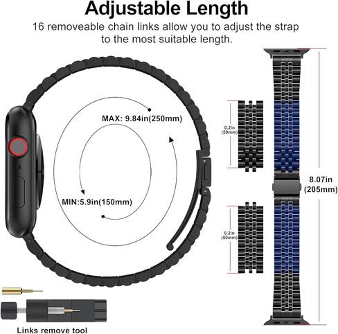 سوار ساعة ابل المتوافق 49 ملم 45 ملم 44 ملم 42 ملم 41 ملم 40 ملم 38 ملم، سوار iWatch شبكي معدني من الفولاذ المقاوم للصدأ لسلسلة ساعات ابل 9/8/7/6/5/4/3/2/1/SE/SE2 in Kuwait