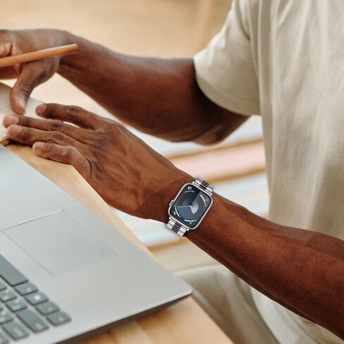 سوار ساعة ابل المتوافق 49 ملم 45 ملم 44 ملم 42 ملم 41 ملم 40 ملم 38 ملم، سوار iWatch شبكي معدني من الفولاذ المقاوم للصدأ لسلسلة ساعات ابل 9/8/7/6/5/4/3/2/1/SE/SE2 in Kuwait