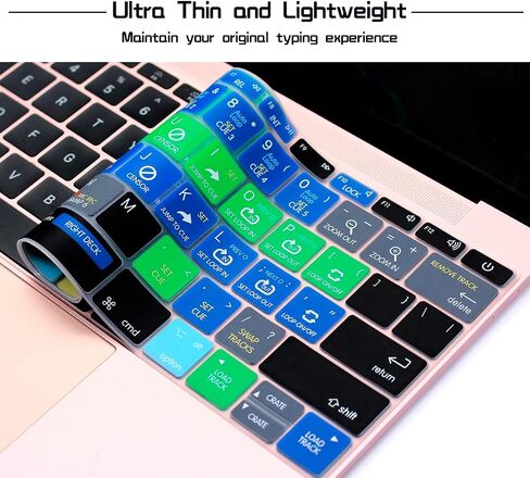 غطاء لوحة مفاتيح من السيليكون HRH Serato DJ Hotkey لجهاز MacBook Pro 13 بوصة A1708 A1988 بدون شريط لمس 2018 2017 إصدار 2016 ولجهاز MacBook 12 بوصة A1534 (2015)&A1931(2018) غلاف حماية بتصميم الولايات المتحدة الأمريكية in Kuwait