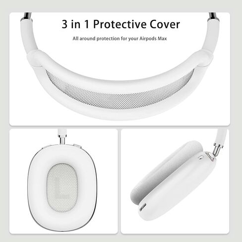 Case for Airpods Max Headphones, Hard Organizer Portable Carry Storage Bag, Travel Carrying Case with Silicone Case Cover, Waterproof Storage Bag for AirPods Max (Black Case+Black) in Saudi Arabia