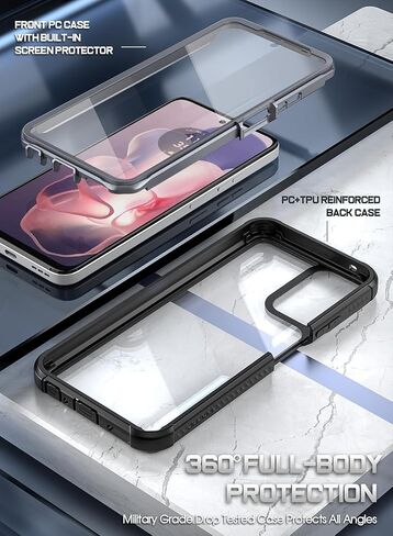 Poetic Guardian Case for Motorola Moto G Power 5G 2026/Moto G Power 5g 2025, [20FT Mil-Grade Drop Tested],[2 Front Frames] Full-Body Shockproof Cover with Built-in Screen Protector, Black/Clear in Saudi Arabia