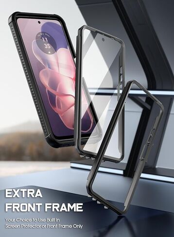 Poetic Guardian Case for Motorola Moto G Power 5G 2026/Moto G Power 5g 2025, [20FT Mil-Grade Drop Tested],[2 Front Frames] Full-Body Shockproof Cover with Built-in Screen Protector, Black/Clear in Saudi Arabia