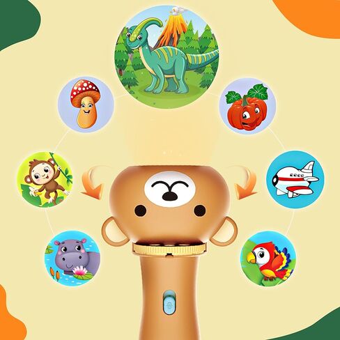 Baby Toddler Toys Educational Projector - Kids Toy Flashlight Projector for Girls and Boys 18M+ with Dinosaurs Numbers 26 Letter Multi-Theme, Great Baby Toy for Learning Nightlight Cognition Bedtime in Kuwait