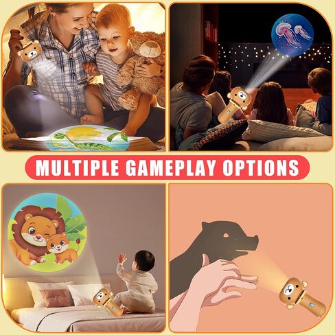Baby Toddler Toys Educational Projector - Kids Toy Flashlight Projector for Girls and Boys 18M+ with Dinosaurs Numbers 26 Letter Multi-Theme, Great Baby Toy for Learning Nightlight Cognition Bedtime in Kuwait