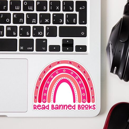 (3pcs) Read Banned Books Sticker for Kindle Laptop Water Bottle, Reading Bookish Sticker Adult Spicy Booktok Funny Aesthetic Book Lover Vinyl Decal - 3x2.5" in Saudi Arabia