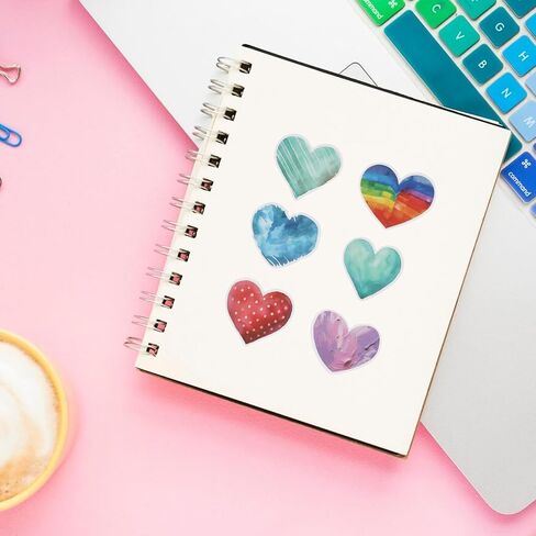 Love Stickers, 50 Pcs Vinyl Cute Heart Stickers for Scrapbookin Multicolor Waterproof Valentine's Day Stickers for Laptop Journaling Water Bottles Phone Case Skateboard Decorations Suitcase Luggage in Saudi Arabia