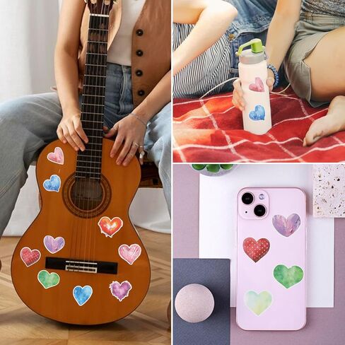 Love Stickers, 50 Pcs Vinyl Cute Heart Stickers for Scrapbookin Multicolor Waterproof Valentine's Day Stickers for Laptop Journaling Water Bottles Phone Case Skateboard Decorations Suitcase Luggage in Saudi Arabia