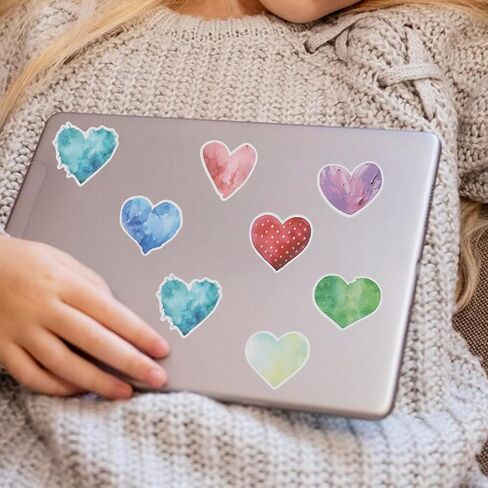Love Stickers, 50 Pcs Vinyl Cute Heart Stickers for Scrapbookin Multicolor Waterproof Valentine's Day Stickers for Laptop Journaling Water Bottles Phone Case Skateboard Decorations Suitcase Luggage in Saudi Arabia