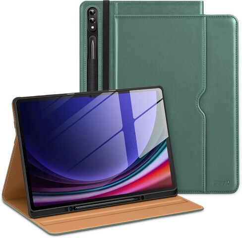 DTTO for Samsung Galaxy Tab S10 Ultra / S9 Ultra / S8 Ultra Case 2024/2023/2022, Premium Leather Business Folio Stand Cover with S Pen Holder for 14.6 Inch Tablet, Auto Wake/Sleep, Midnight Green in Saudi Arabia