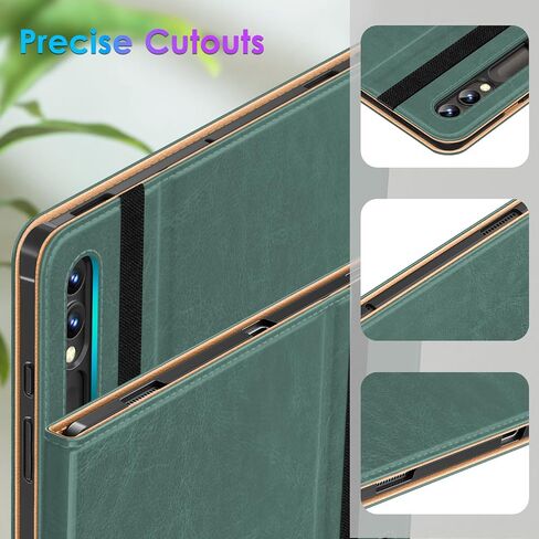 DTTO for Samsung Galaxy Tab S10 Ultra / S9 Ultra / S8 Ultra Case 2024/2023/2022, Premium Leather Business Folio Stand Cover with S Pen Holder for 14.6 Inch Tablet, Auto Wake/Sleep, Midnight Green in Saudi Arabia