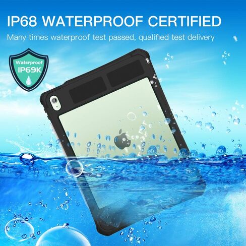 حافظة لجهاز iPad Pro 11 بوصة 2024 الجيل الخامس مع واقي شاشة، حافظة مقاومة للماء لجهاز iPad Pro 11 M4 2024 مع حامل أقلام وحامل وحزام كتف ومقبض، غطاء متين لكامل الجسم، أسود in Kuwait