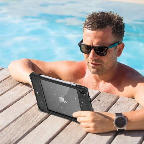 حافظة لجهاز iPad Pro 11 بوصة 2024 الجيل الخامس مع واقي شاشة، حافظة مقاومة للماء لجهاز iPad Pro 11 M4 2024 مع حامل أقلام وحامل وحزام كتف ومقبض، غطاء متين لكامل الجسم، أسود in Kuwait