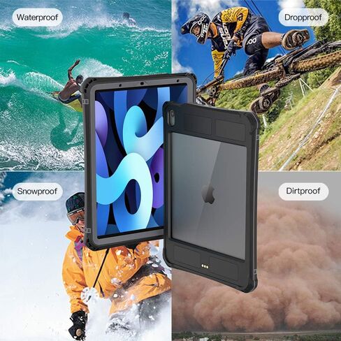 حافظة لجهاز iPad Pro 11 بوصة 2024 الجيل الخامس مع واقي شاشة، حافظة مقاومة للماء لجهاز iPad Pro 11 M4 2024 مع حامل أقلام وحامل وحزام كتف ومقبض، غطاء متين لكامل الجسم، أسود in Kuwait