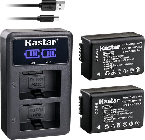 Kastar 4-Pack DMW-BMB9 Battery and LED2 USB Charger Compatible with Panasonic Lumix DC-FZ80, Lumix DC-FZ85, Lumix DMC-FZ40, Lumix DMC-FZ45, Lumix DMC-FZ47, Lumix DMC-FZ48 Camera in Saudi Arabia