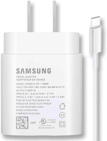 شاحن محول حائط سريع التكيف لهاتف Nokia 8 V 5G UW - محول EP-TA20JWE - مع كابل شحن ونقل بيانات UrbanX USB بطول 6 أقدام (2 متر) in Saudi Arabia