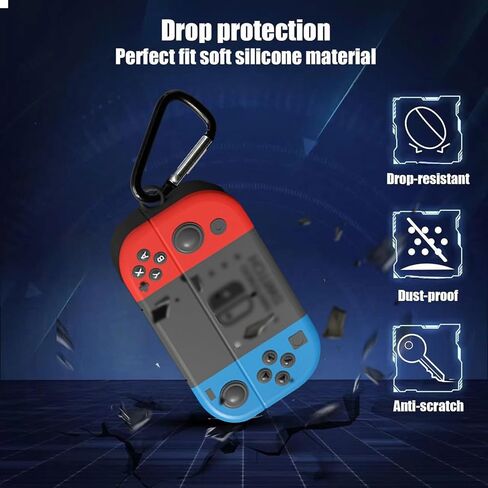 Game Case Compatible with Beats Solo Buds 2024 Case with Carabiner, Cute Cartoon Funny Silicone Shockproof Protective Case for Men in Saudi Arabia