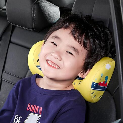 Kwak's Car Headrest Pillow,Adjustable Car Neck Pillow,Head Support for Car Seat, Car Pillow for Kids and Adults-Road Trip Essentials (Dinosaur yellow) in Saudi Arabia