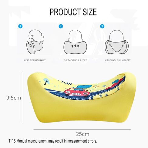 Kwak's Car Headrest Pillow,Adjustable Car Neck Pillow,Head Support for Car Seat, Car Pillow for Kids and Adults-Road Trip Essentials (Dinosaur yellow) in Saudi Arabia
