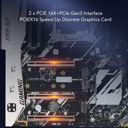 اللوحة الأم X99-S3 للكمبيوتر الشخصي، للوحة الأم Intel LGA2011 V3/V4 للألعاب، اللوحة الأم NVME M.2 4 قنوات DDR4 ATX مع 8 × SATA3.0، شبكة جيجابت، معالج i7 in Saudi Arabia