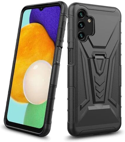 حافظة جالاكسي اللاسلكية لهاتف سامسونج جالاكسي a15 5G مع واقي شاشة من الزجاج المقوى وغطاء هجين مع مسند ومشبك حزام الهاتف - أحمر in Kuwait