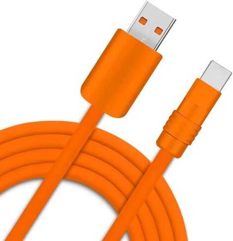 Chubby 2.0 Durable Fast Charging Cable USB Type-C Cables Ultra-Thick Silicone Cord USB-C to USB A Cable for Cell Phones, Android Devices and More, Orange, Type-C to Type-C, 9.8 FT in Saudi Arabia