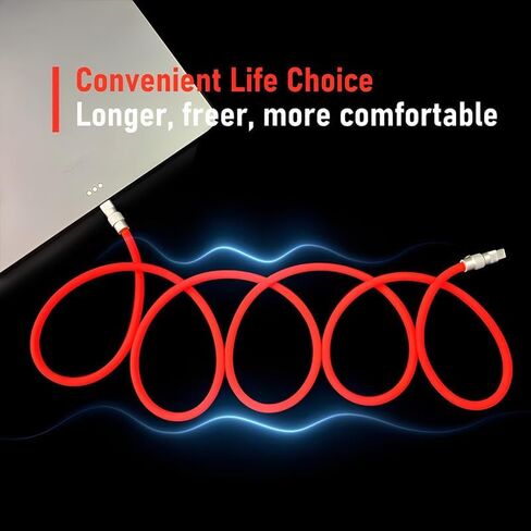 Chubby 2.0 Durable Fast Charging Cable USB Type-C Cables Ultra-Thick Silicone Cord USB-C to USB A Cable for Cell Phones, Android Devices and More, Orange, Type-C to Type-C, 9.8 FT in Saudi Arabia