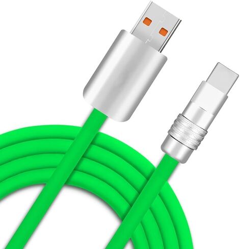 Chubby 2.0 Durable Fast Charging Cable USB Type-C Cables Ultra-Thick Silicone Cord USB-C to USB A Cable for Cell Phones, Android Devices and More, Orange, Type-C to Type-C, 9.8 FT in Saudi Arabia