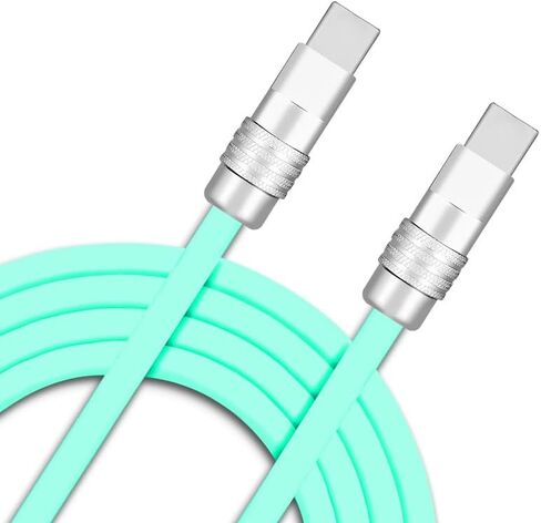 Chubby 2.0 Durable Fast Charging Cable USB Type-C Cables Ultra-Thick Silicone Cord USB-C to USB A Cable for Cell Phones, Android Devices and More, Orange, Type-C to Type-C, 9.8 FT in Saudi Arabia