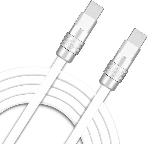 Chubby 2.0 Durable Fast Charging Cable USB Type-C Cables Ultra-Thick Silicone Cord USB-C to USB A Cable for Cell Phones, Android Devices and More, Orange, Type-C to Type-C, 9.8 FT in Saudi Arabia