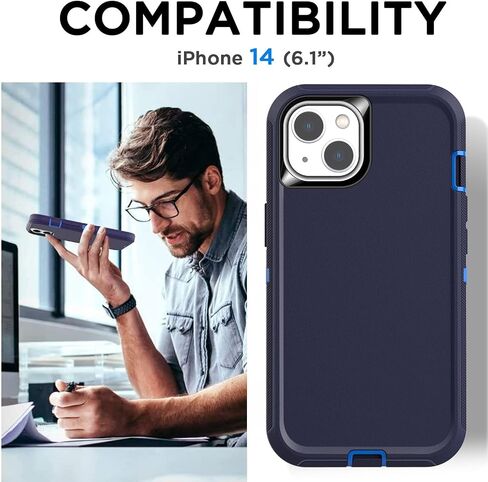 AICase iPhone 14 (6.1") Heavy Duty 3-Layer Rugged Case - Military Grade Shockproof, Slim Fit, Anti-Slip, Purple in Saudi Arabia