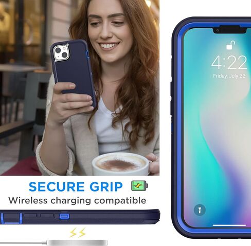 AICase iPhone 14 (6.1") Heavy Duty 3-Layer Rugged Case - Military Grade Shockproof, Slim Fit, Anti-Slip, Purple in Saudi Arabia