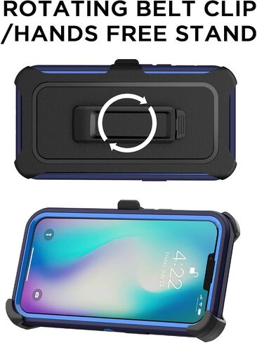 AICase iPhone 14 (6.1") Heavy Duty 3-Layer Rugged Case - Military Grade Shockproof, Slim Fit, Anti-Slip, Purple in Saudi Arabia