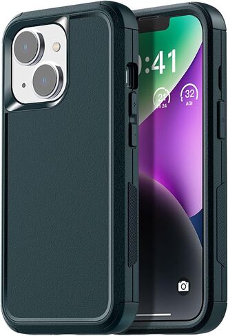 AICase iPhone 14 (6.1") Heavy Duty 3-Layer Rugged Case - Military Grade Shockproof, Slim Fit, Anti-Slip, Purple in Saudi Arabia
