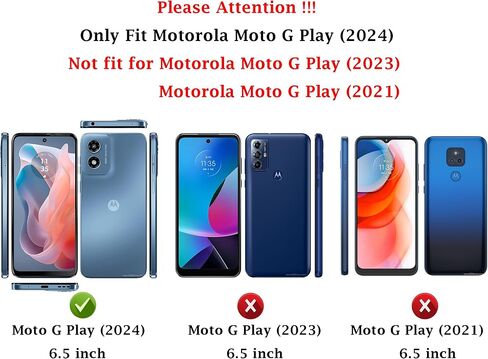 for Motorola Moto G Play 2024 Case with Slide Camera Cover HD Screen Protector [Military Grade Drop Tested] Magnetic Ring Holder Kickstand Protective Phone Case for Moto G Play 4G 2024, Black in Saudi Arabia