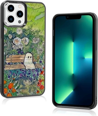 حافظة هاتف شبح الهالوين الصغيرة اللطيفة، حافظة هاتف iPhone 13/14، تصميم نمط غير قابل للانزلاق، حافظة هاتف داعمة بإطار جل السيليكا الناعم للفتيات والفتيان المراهقات والنساء والرجال in Saudi Arabia
