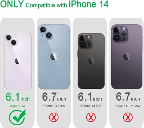 JJGoo Compatiable with iPhone 14 Case Clear, Transparent Shockproof Phone Case, Slim Anti-Scratch Hard PC Back Protective Cover Bumper, Clear in Saudi Arabia