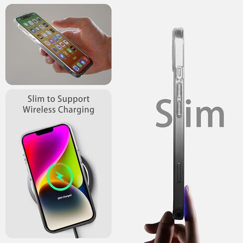 JJGoo Compatiable with iPhone 14 Case Clear, Transparent Shockproof Phone Case, Slim Anti-Scratch Hard PC Back Protective Cover Bumper, Clear in Saudi Arabia